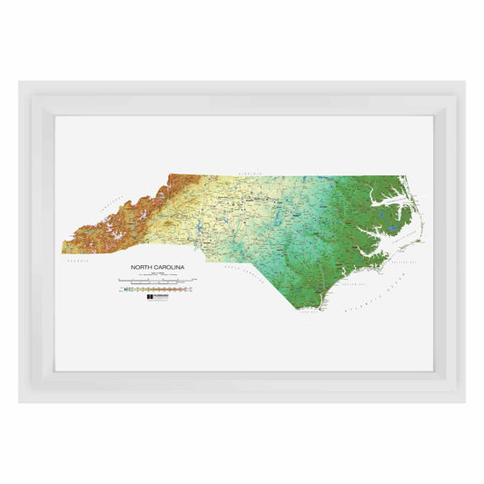 North Carolina Raised Relief Map by Hubbard