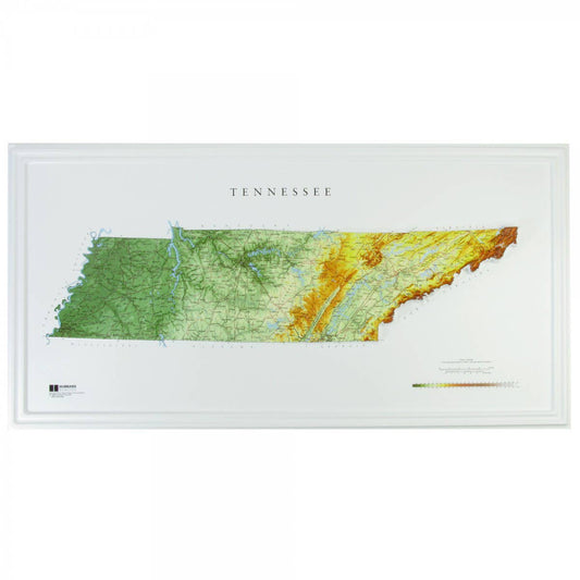 Tennessee Raised Relief Map by Hubbard