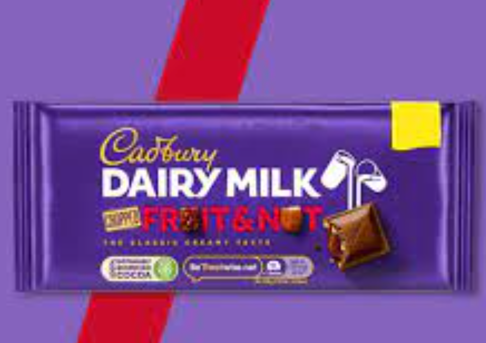 Cadbury Dairy Milk Fruit and Nut Chopped Chocolate Bar 95g