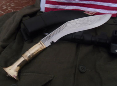 10 inch Brass Angkhola Engraved Kukri