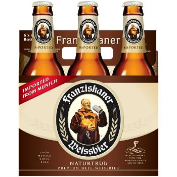 Franziskaner Weissbier Naturtrub Hefe-Weissbier 12oz Bottles