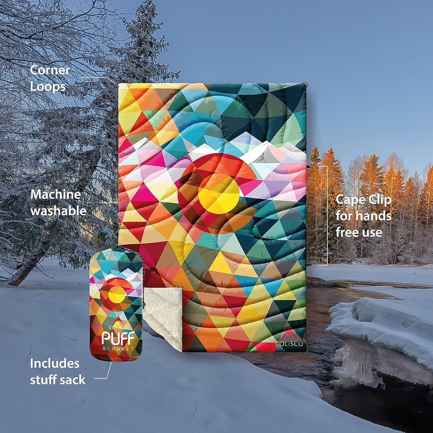 COLISCO Bear Horizon Sherpa Eco-Performance Blanket-52"x75"