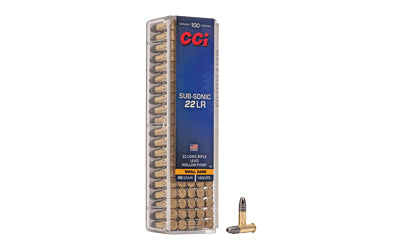 CCI Ammunition, Subsonic, 22LR, 40 Grain, Lead Hollow Point, 100 Round Box