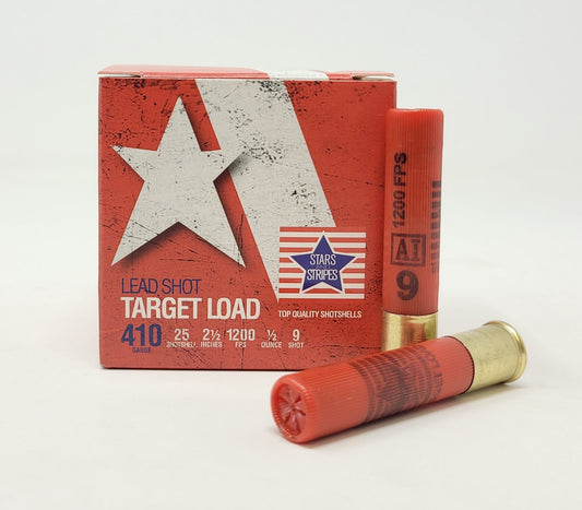 Stars And Stripes 410 Bore Ammunition CT41009 2-1/2" #9 Shot 1/2oz 1200fps 25 Rounds
