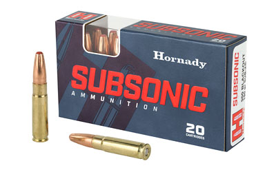 Hornady, Subsonic, 300 Blackout, 190 Grain, Sub-X, 20 Round Box
