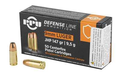 Prvi Partizan, Handgun Defense, 9MM, 147Grain, Jacketed Hollow Point, 50 Round Box