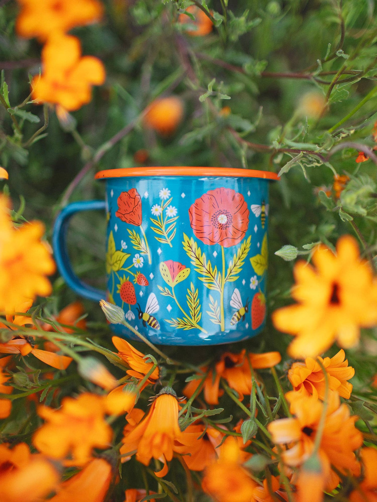 Enamel Coffee Mug | Garden Buzz